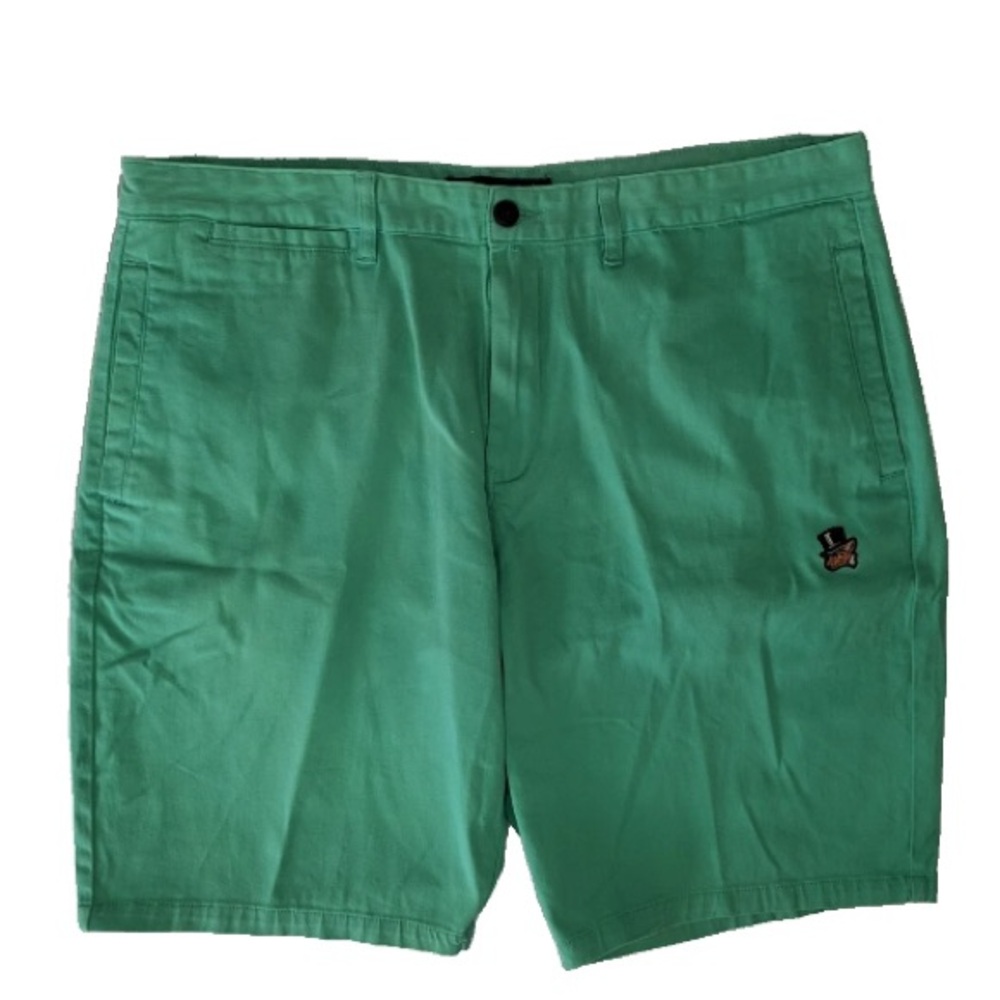 Clearance- Size 40 Akoo Chino Khaki Shorts Cotton Blend Mauritius Biscay Green